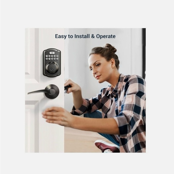 Veise Fingerprint Door Lock with 2 Lever Handles- Keyless Entry Door Lock - Picture 7 of 10